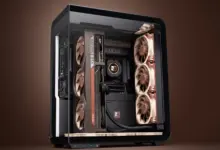 مبرد Noctua NL-LC1-36 السائل داخل علبة كمبيوتر بنافذة زجاجية