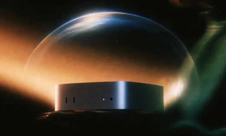 غلاف Perplexity Computer: جهاز Mac mini تحت قبة زجاجية