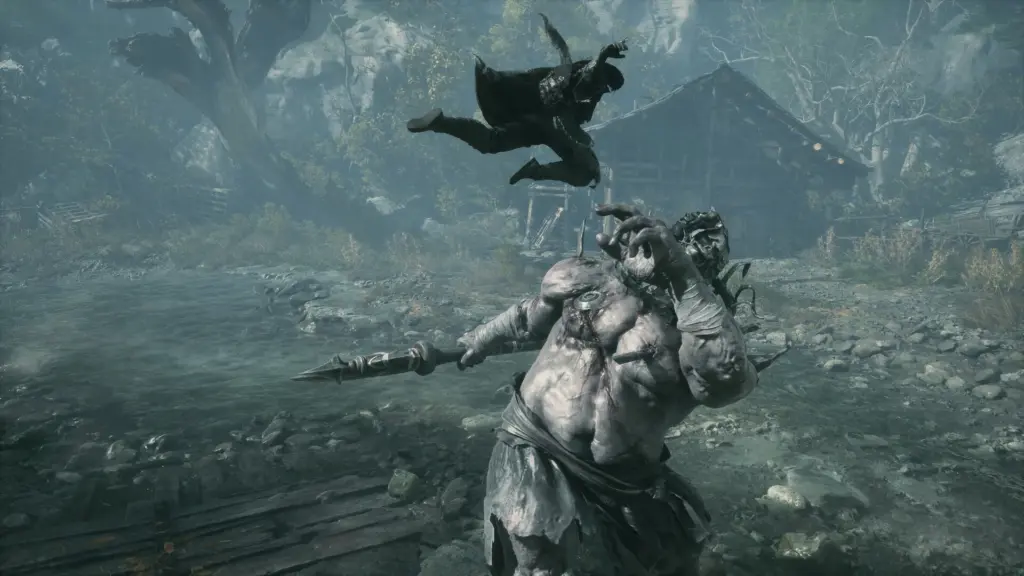 زعيم ضخم أمام Soul في لعبة Phantom Blade Zero