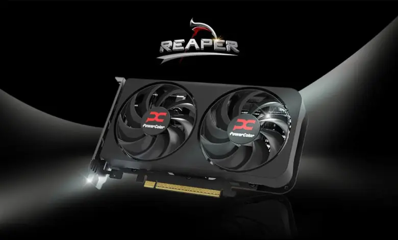 بطاقة PowerColor Reaper Radeon RX 9050 بمروحتين