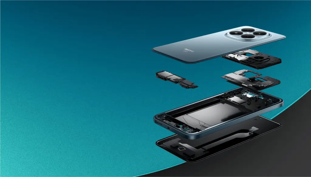 بنية Redmi Note 15 Pro+ الداخلية ومقاومة الماء والغبار