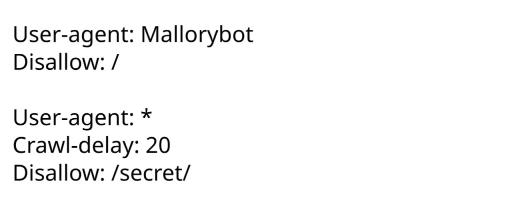 مثال على ملف robots.txt يمنع زاحفًا ويحدد تأخيرًا للبقية