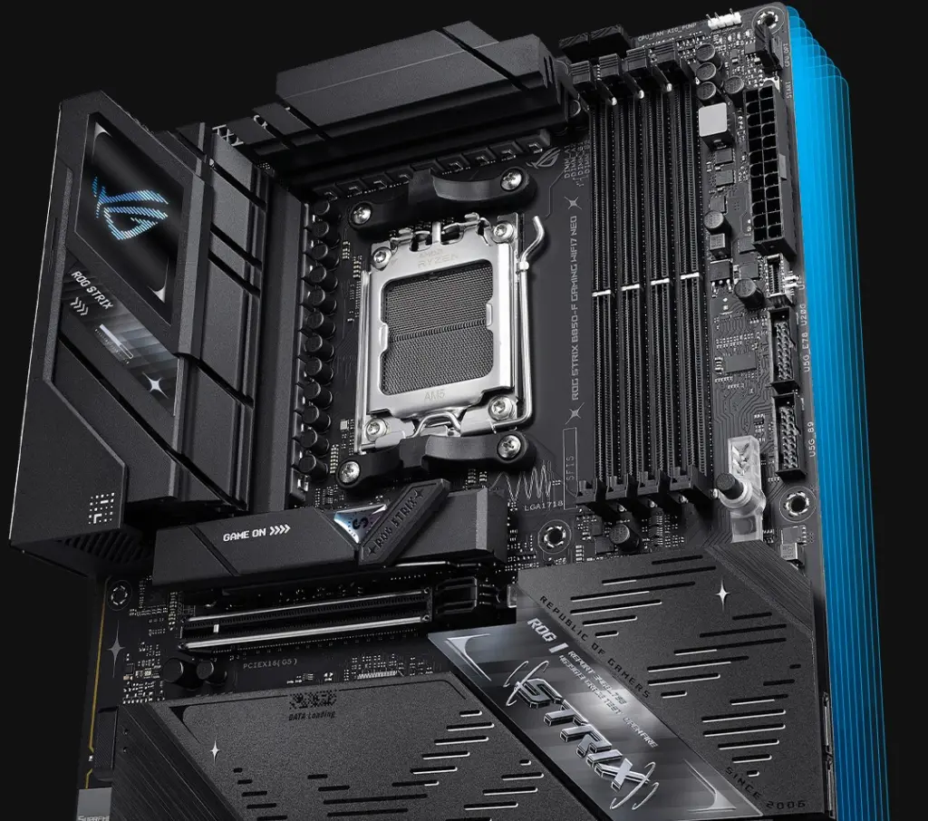 دائرة الطاقة ومشتتات الحرارة في ROG Strix B850-F Gaming WiFi7 Neo