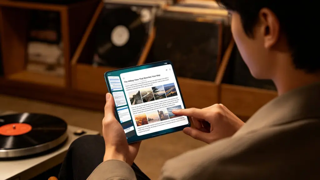 تعدد المهام على شاشة vivo X Fold6 الداخلية